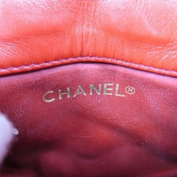 Authentic CHANEL CC Vintage Matelasse Lambskin Waist Pouch Bum Bag Leather Red - Picture 15 of 16